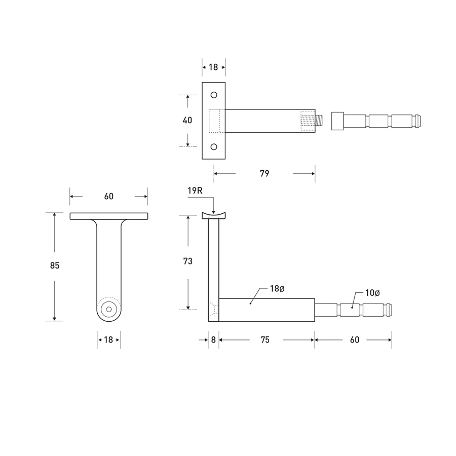 HB 500 Handrail Bracket - Image 4